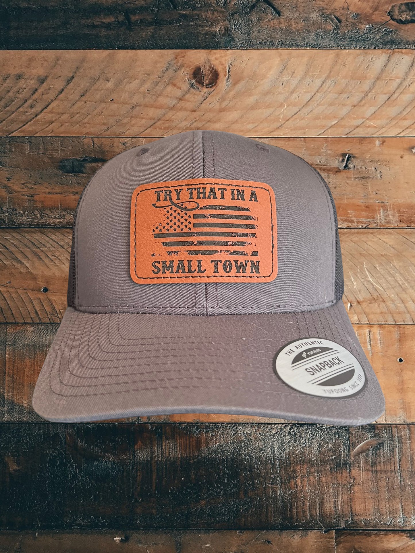 Small Town Leather Patch Hat