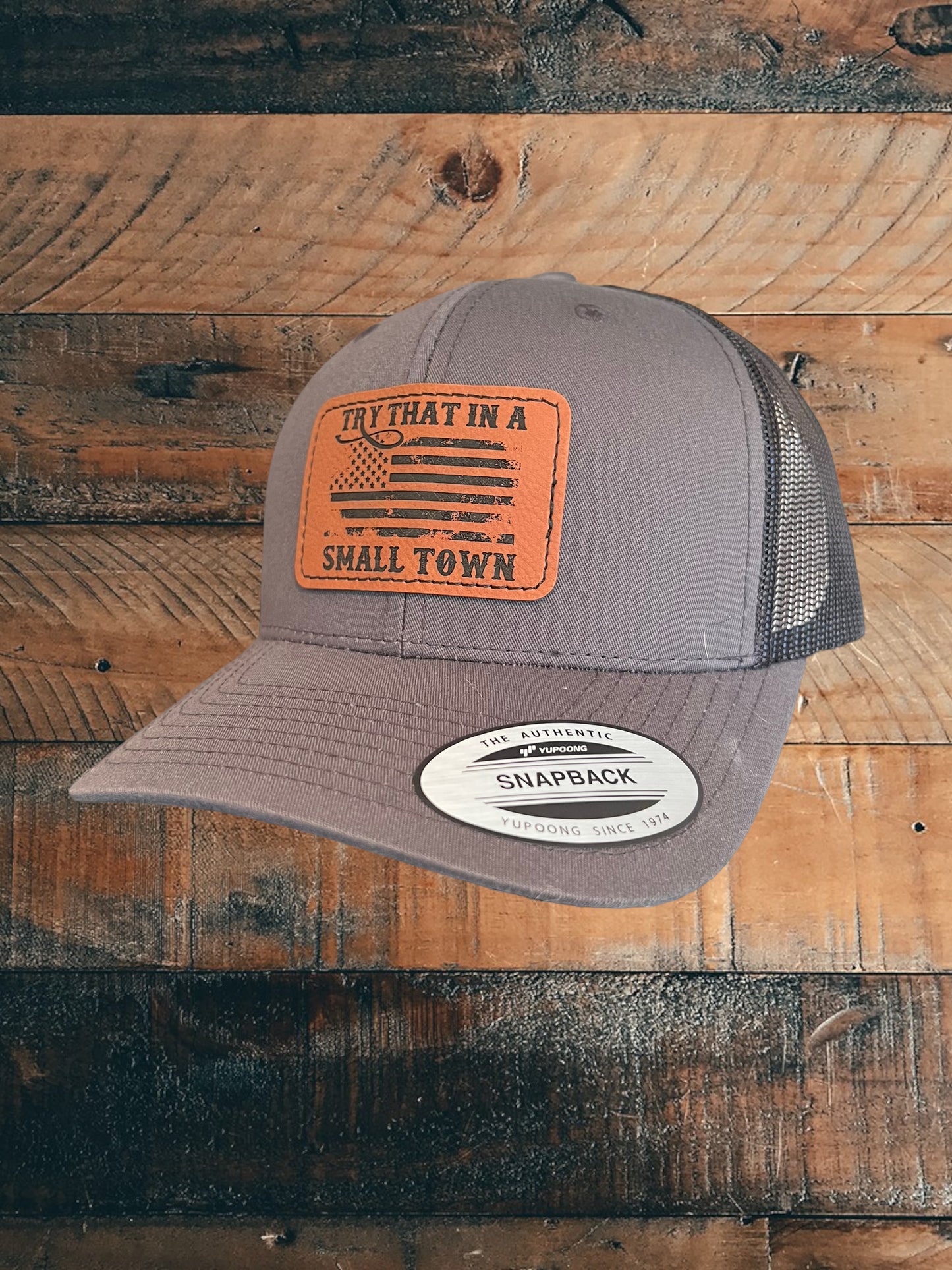 Small Town Leather Patch Hat