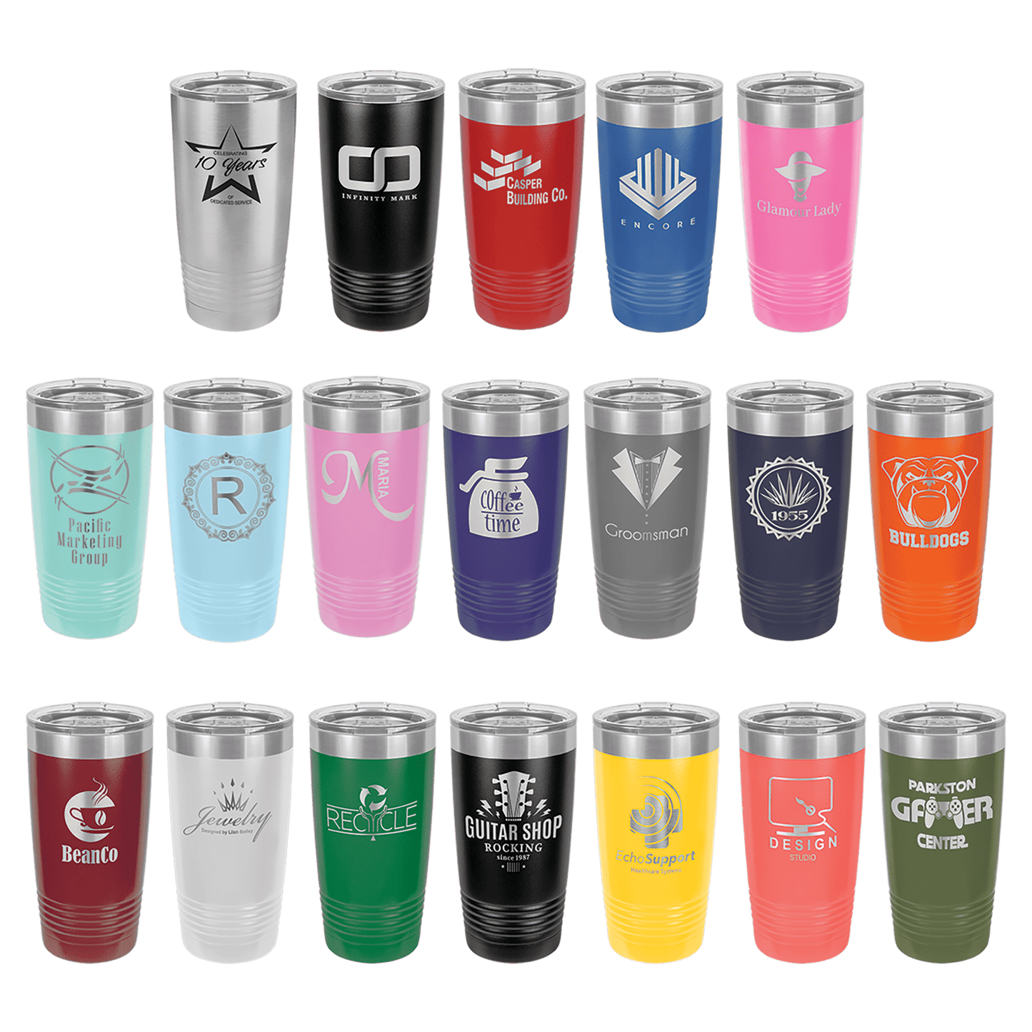 Laser Engraved 20oz Stainless Steel Tumbler