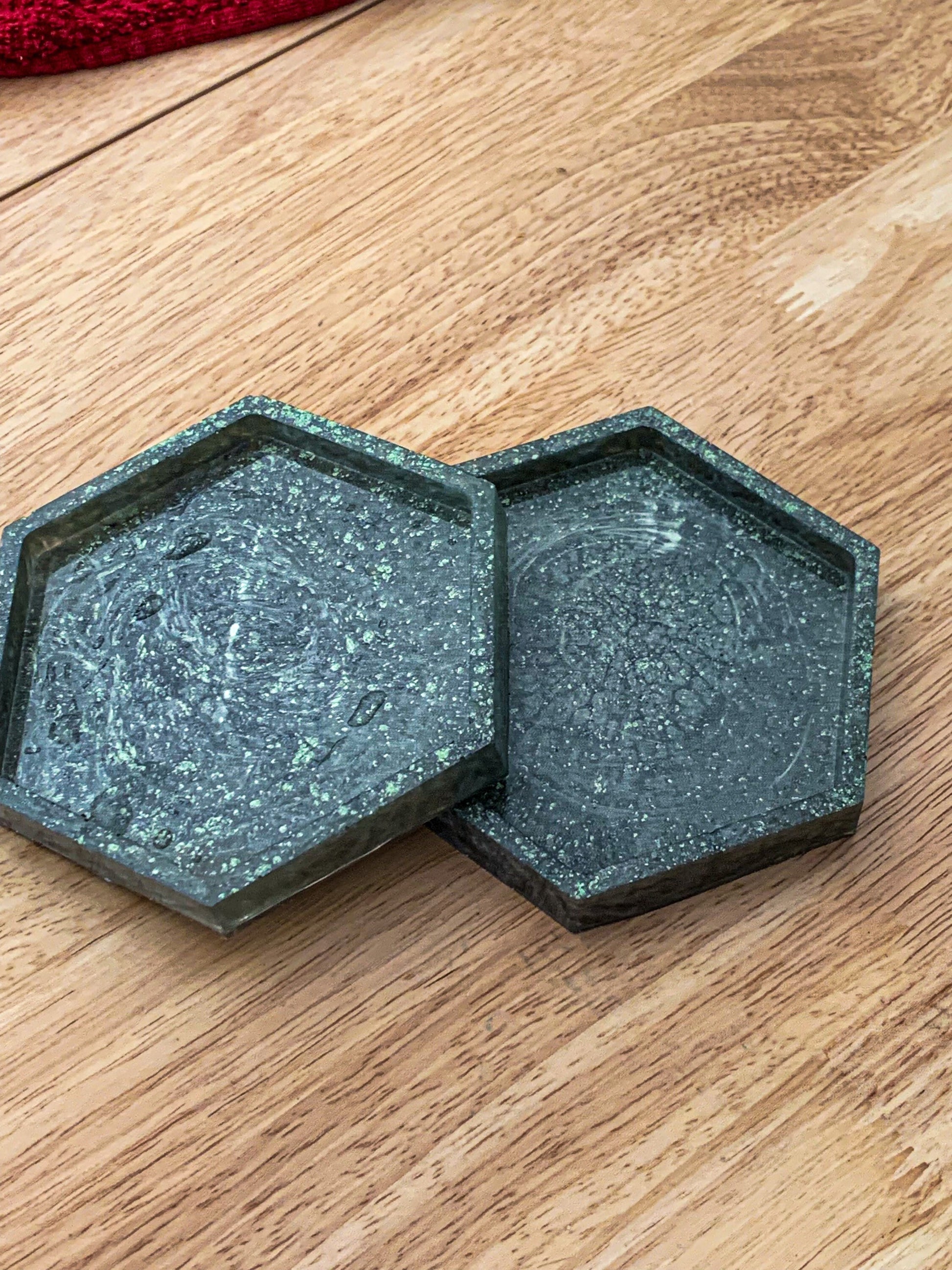 Hexagonal Resin Coasters ~4”