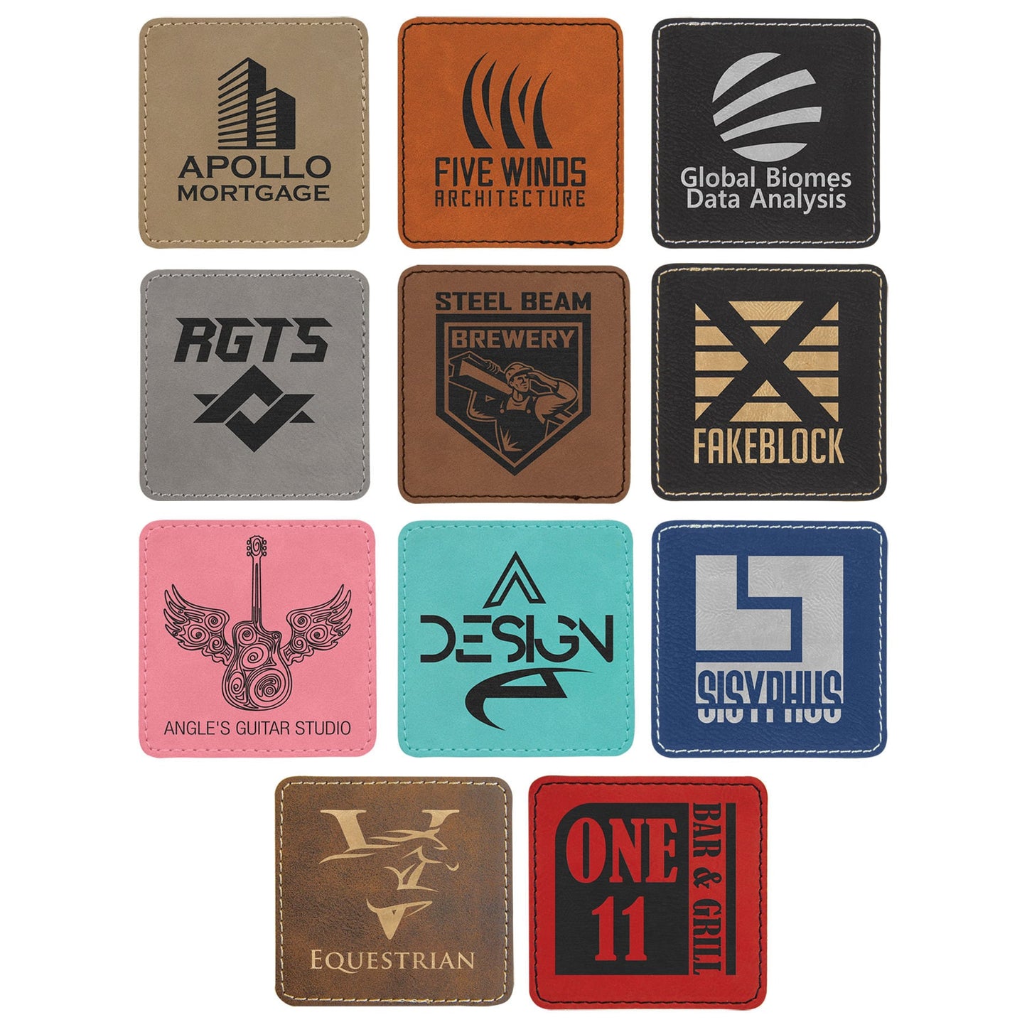 Bulk Custom Engraved Leatherette Patches with Adhesive Backing for Pro -  Madi Kay Designs