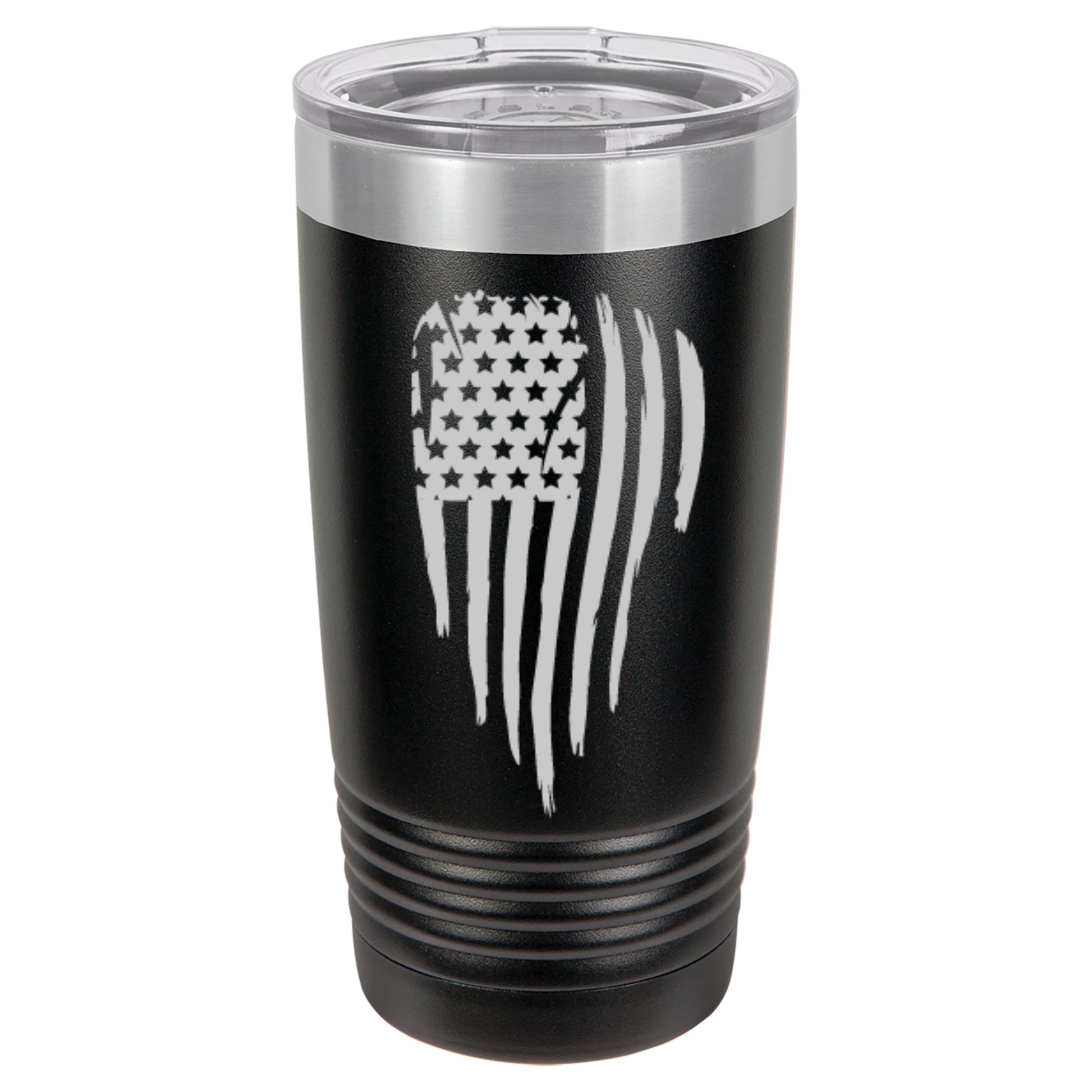 Tattered Flag Engraved Stainless Steel Tumbler