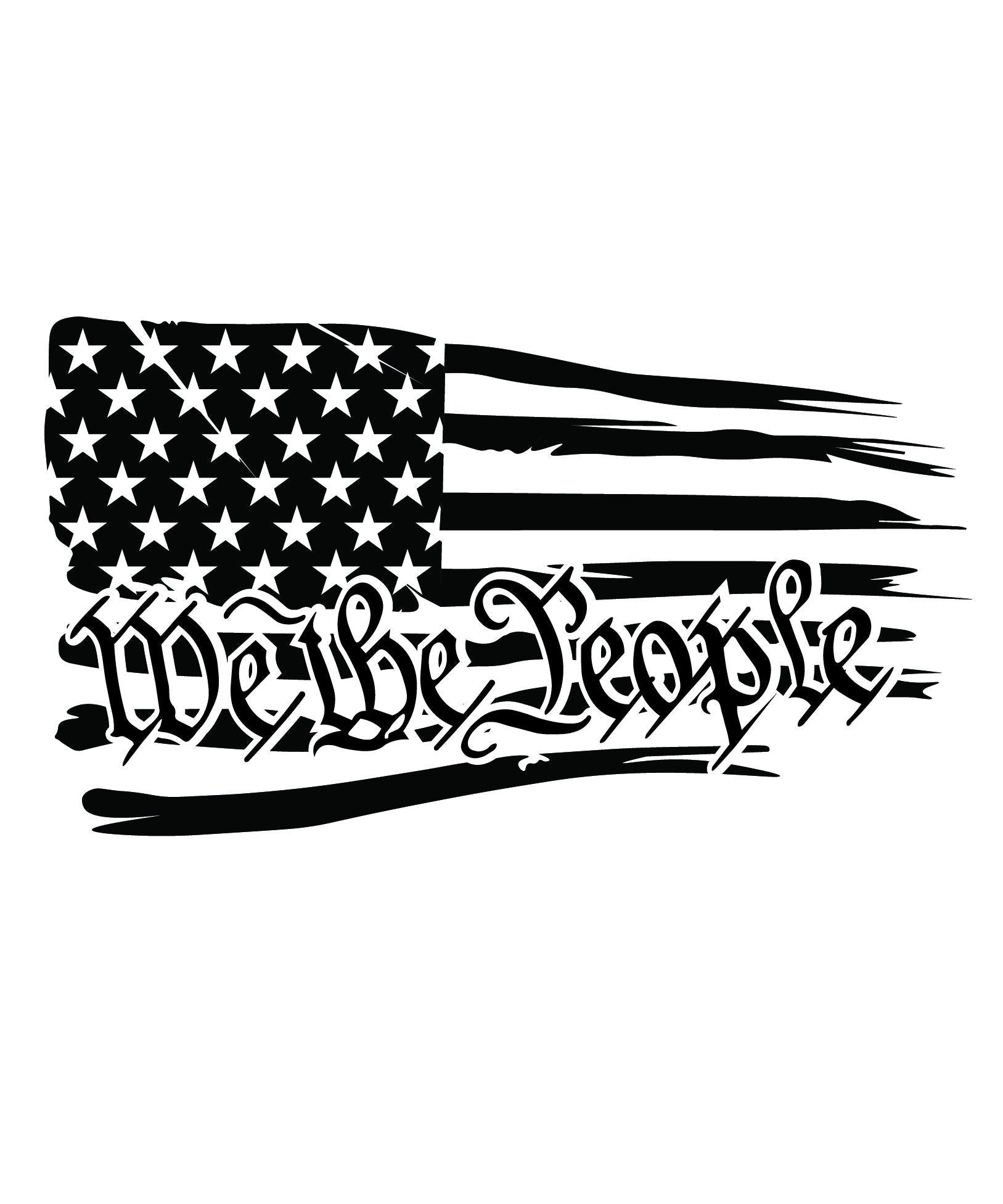 We The People Tattered Flag Vinyl Decal