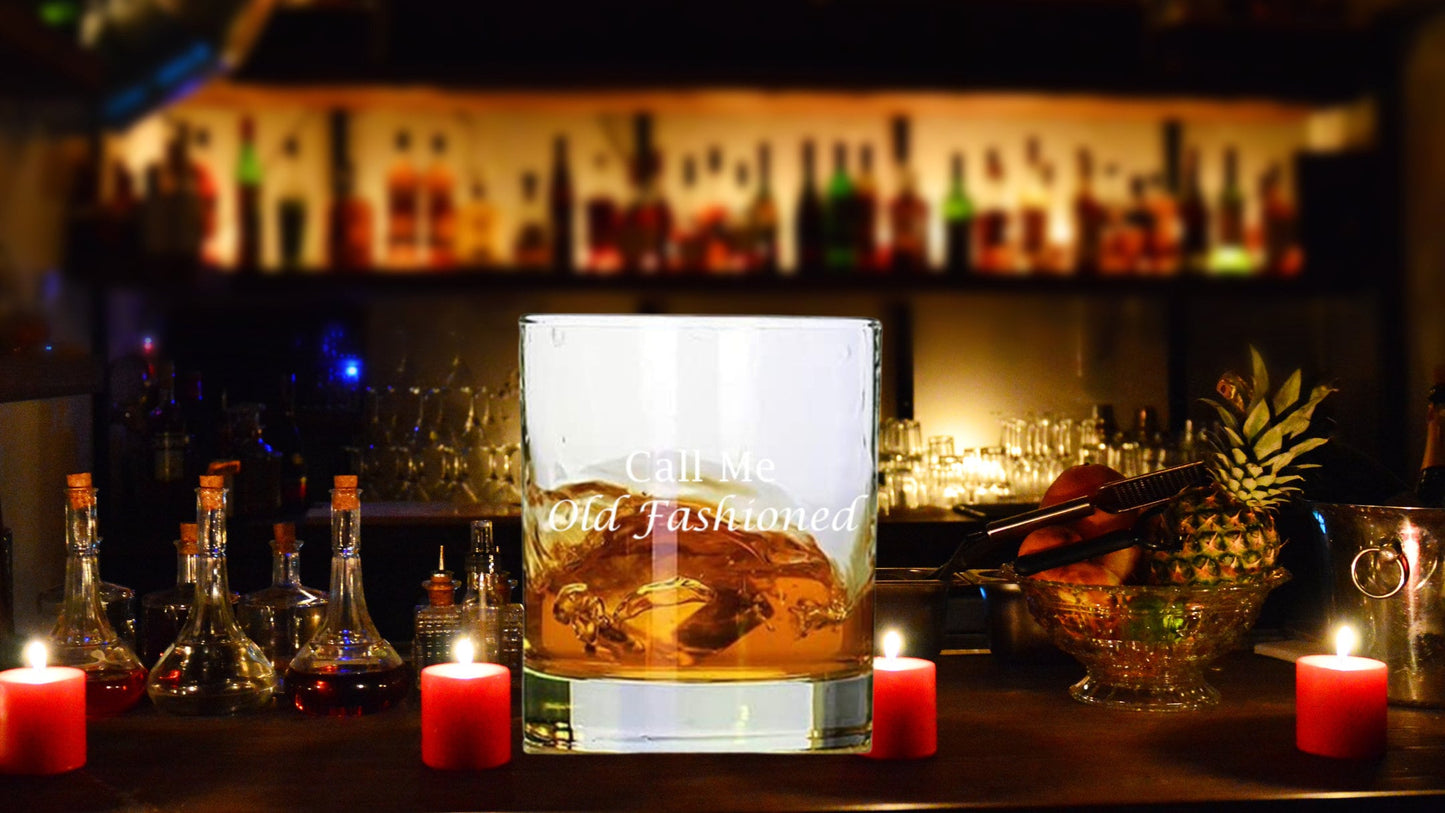 Custom Etched 11oz Whiskey Glasses