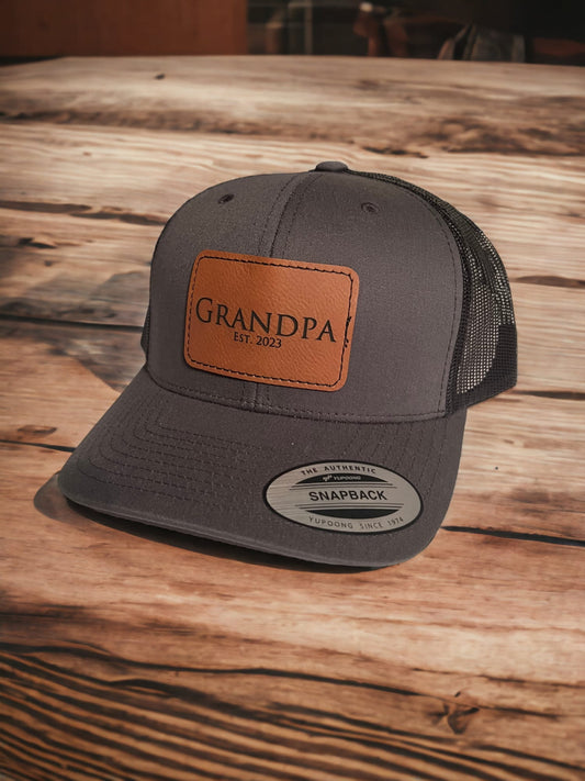 Custom Leather Patch DAD Hat | Trucker Hat | Fathers day| |Fathers day gift|